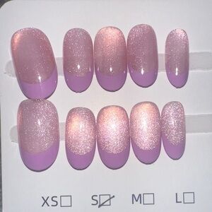 Pink Glitter Press-On Nails